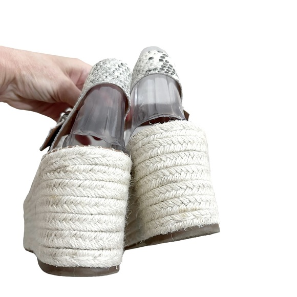 Steve Madden Black White & Gray Cabo Snake Print Espadrille Sandals, Size 10M - Picture 8 of 12